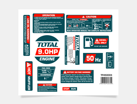 綠色發(fā)電機組套標(biāo)標(biāo)簽
